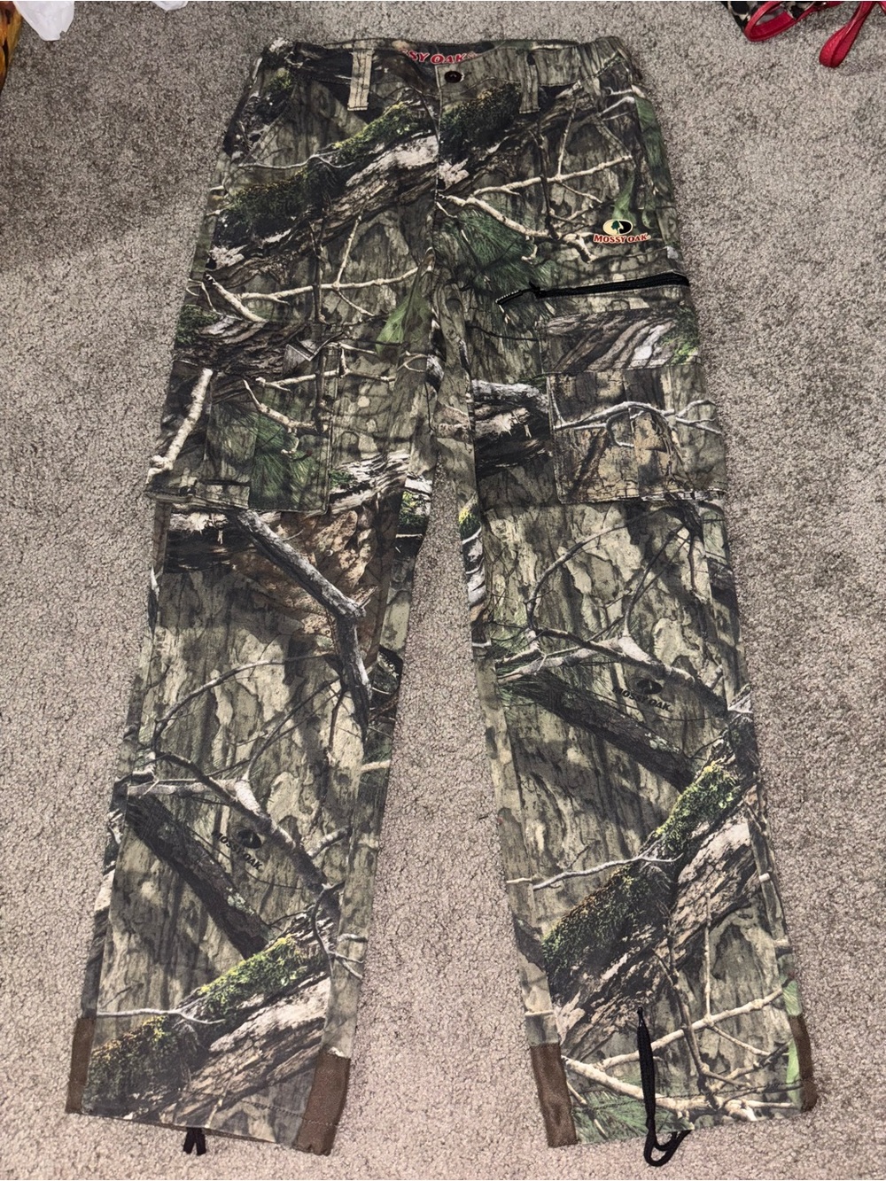 Mossy Oak Men’s Mossy Camo Cargo Pants - Green/Brown 28-30 - Picture 4 of 5